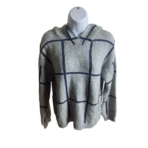 Item & Thread black and gray window pane hooded pullover hoodie - Picture 9 of 9